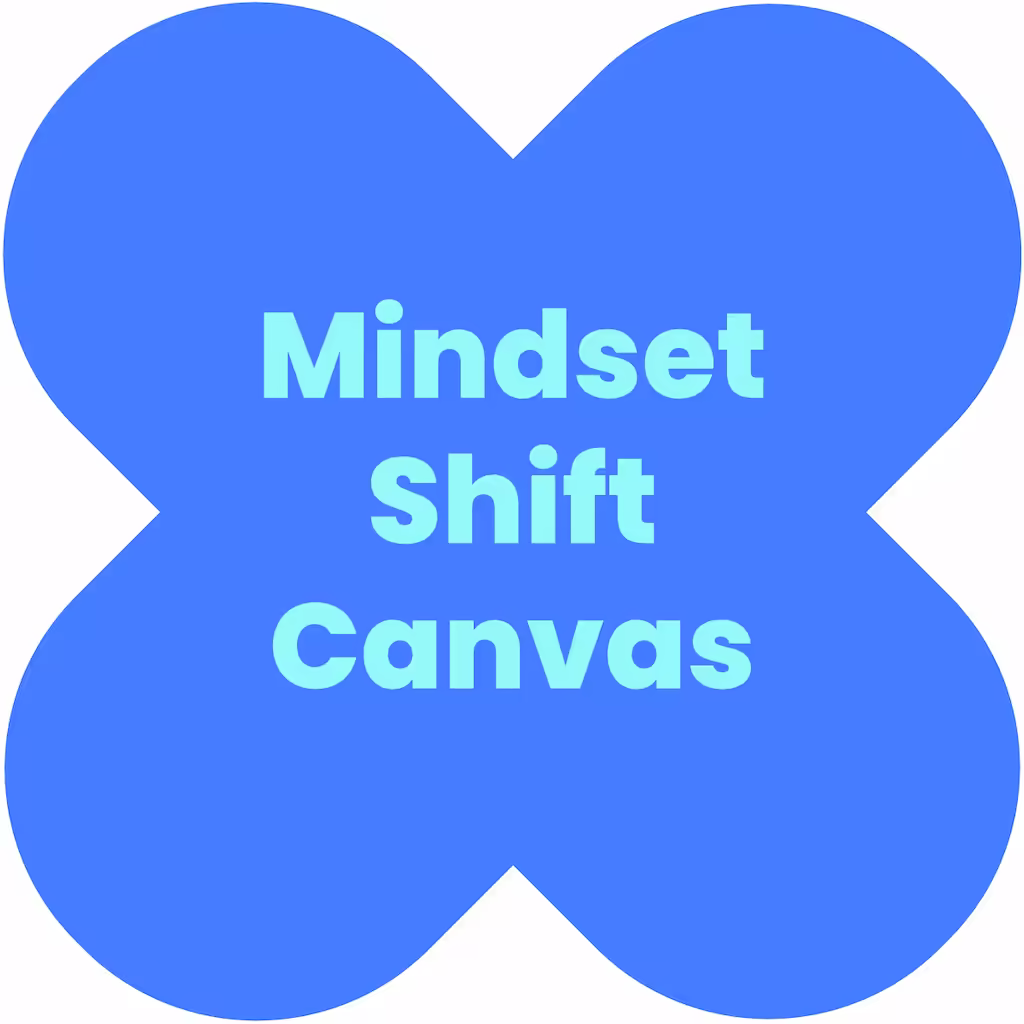 Blue mindset shift canvas training image.